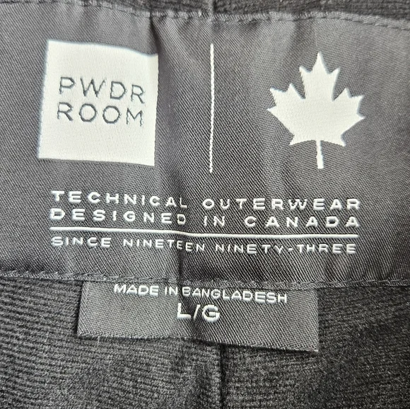 PWDR ROOM Ski Snow Pants Black Size Large